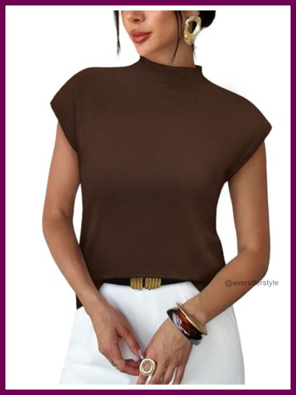 Womens Short Sleeve Mock Neck Pullover Sweater Soft Knit Summer Top